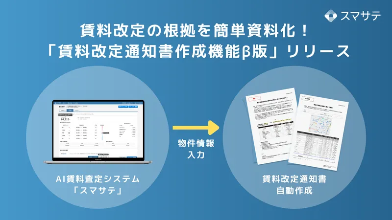 入居者交渉をスムーズに！管理会社の負担軽減＆提案活動を支援する「賃料改定通知書作成機能β版」をリリース